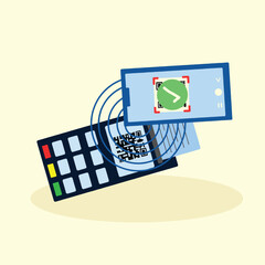 a design vector Mobile Payment with QR and OTP