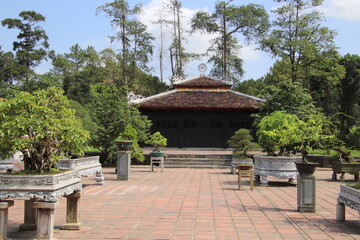 ベトナムフエのティエンムー寺の境内風景