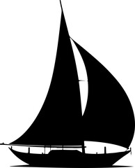 sailing ship silhouette, boat, sail, sailboat, sailing, yacht, sea, water, ship, ocean, travel, sport, nautical, vessel, wind, vector, sky, silhouette, vacation, cruise, race, summer, sails, mast, ill