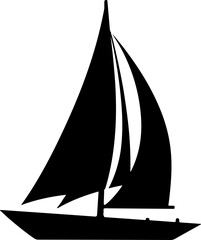 sailing ship silhouette, boat, sail, sailboat, sailing, yacht, sea, water, ship, ocean, travel, sport, nautical, vessel, wind, vector, sky, silhouette, vacation, cruise, race, summer, sails, mast, ill