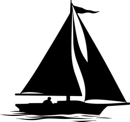 sailing ship silhouette, boat, sail, sailboat, sailing, yacht, sea, water, ship, ocean, travel, sport, nautical, vessel, wind, vector, sky, silhouette, vacation, cruise, race, summer, sails, mast, ill