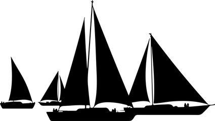 sailing ship silhouette, boat, sail, sailboat, sailing, yacht, sea, water, ship, ocean, travel, sport, nautical, vessel, wind, vector, sky, silhouette, vacation, cruise, race, summer, sails, mast, ill