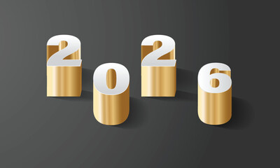 2026 Happy New Year Background Design. Greeting Card, Banner, Poster. Vector Illustration.