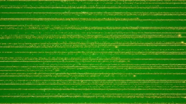 Horizontal rows of illuminated granular stripes against a verdant backdrop