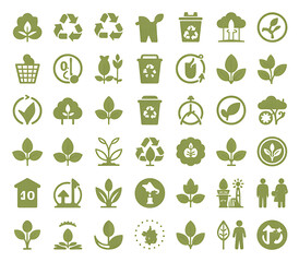 Green Eco Friendly Icons Set recycle