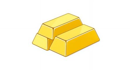 Three Gold Bars Wealth Finance Success Icon Illustration