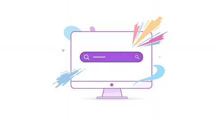 Website Search Bar Computer Screen Abstract Background Online Search Engine Illustration