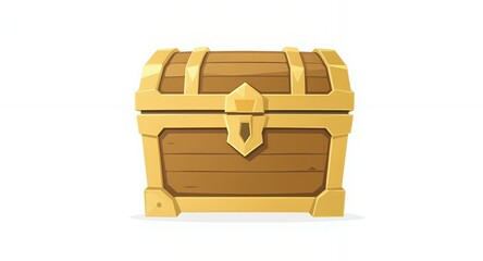 Wooden Treasure Chest with Gold Accents