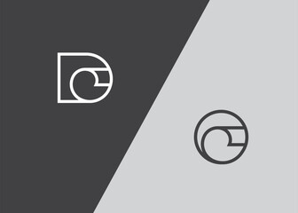 Initial Letter D . O with Spiral Curly Page or Paper Twirl Roll Scroll logo design