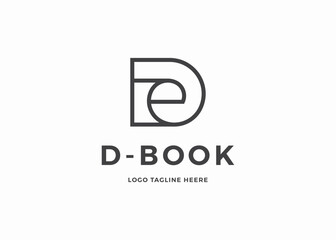 Creative combined letter D E paper logo design vector illustration