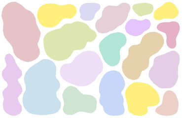 A set of colorful, irregularly jagged shapes.　カラフルでラフがかった大小シェイプセット　流体　流体　うねうね　くねくね