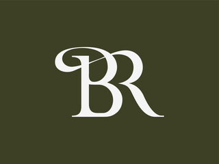 BR logo with classic modern style for personal brand, wedding monogram, etc.