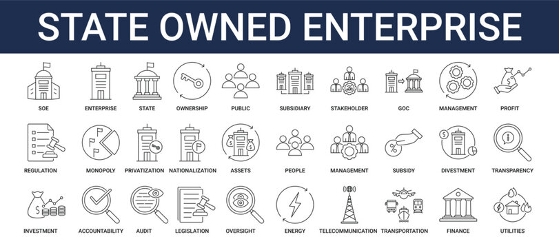 State Owned Enterprise Icon Set
