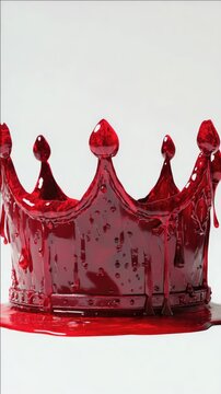Splattered with red liquid, the crown stands alone. It's symbol of power now tainted with a violent past.