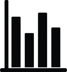 Black bar chart graphic with rounded corners on white background statistics data