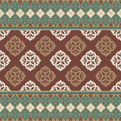 Elegant Floral Damask Seamless Repeat