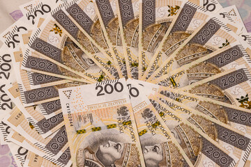 banknoty 200 zł, karuzela pieniędzy © © Jakacki