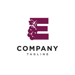 Letter E Grape or Wine Logo Icon vector
