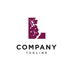 Letter L Grape or Wine Logo Icon vector