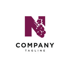 Letter N Grape or Wine Logo Icon vector