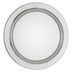 Silver tray isolated on white background for serving, decoration.