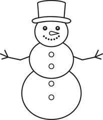 Christmas Snowman Silhouette in Black | Winter Holiday Character Illustration Vector Format