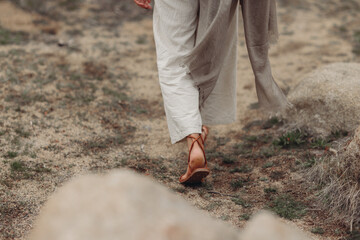 Female model in the desert