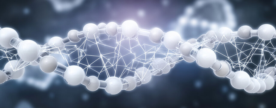 AI Generated DNA Molecule with Neural Network Concept