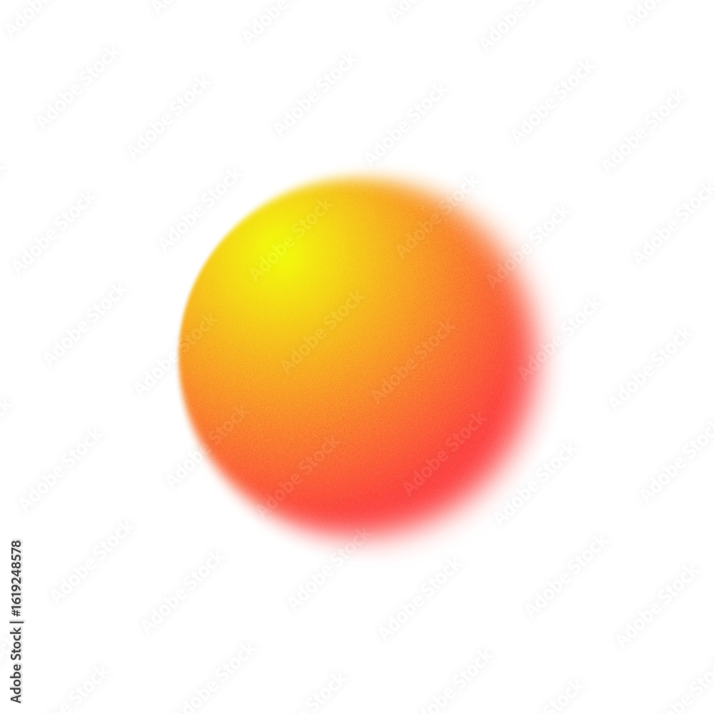 Canvas Prints illustration of yellow and orange circle gradient element blurred with noise texture and grain