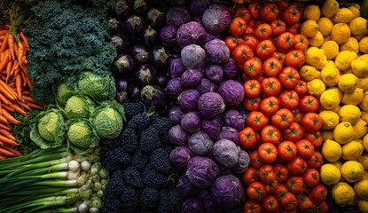 Colorful array of fresh vegetables