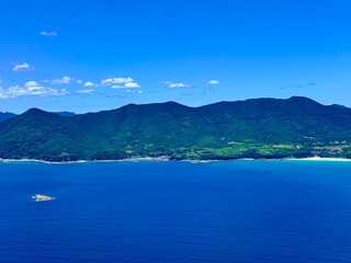 Fukue Island rural scenery with rice fields and volcanic hills, Goto Islands, Nagasaki, Japan