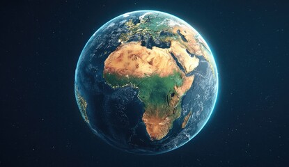 Earth, Africa centered, space view