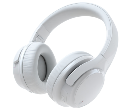 Over-ear headphones, white, modern design