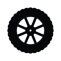 Obraz premium Black tire vector illustration for automotive industry and car part design needs and projects