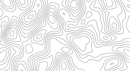 Topography relief vector design with elevation contour lines in minimalist white for geographic visualization, science media, and terrain maps