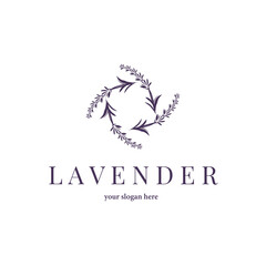 Lavender Logo, Simple Elegant Purple Flower Plant Vector, Greeting Card Design, Banner, Flower Ornament, Lavender Hand Drawn Wedding, Icon Symbol Illustration
