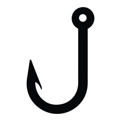 Isolated fishing hook vector illustration for angling and recreational fishing equipment and tackle