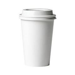 White disposable coffee cup with lid