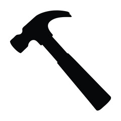 Hammer tool silhouette vector image for carpentry construction and home improvement projects icon