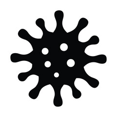 Black coronavirus covid virus symbol pandemic disease infection medical health science graphic icon
