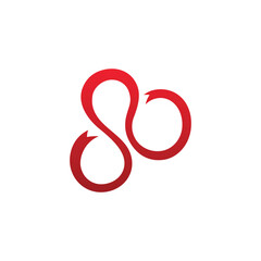 80th Anniversary Celebration Red Ribbon Logo Design Vector Template