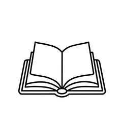 Sketch illustration of an open book, open book icon design, open book sticker, suitable as a logo.
