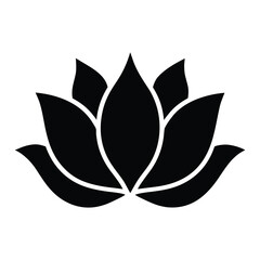 Black lotus flower vector graphic design illustration symbol icon silhouette clip art isolated image art 90