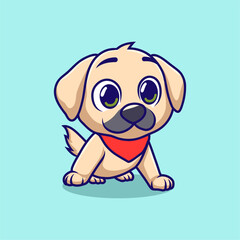 Cute Happy Puppy Cartoon – Playful Dog Vector Illustration