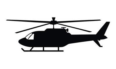 Helicopter silhouette vector, copter icon vector illustration, Military helicopter silhouette vector © Silhouette Lab