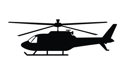 Helicopter silhouette vector, copter icon vector illustration, Military helicopter silhouette vector © Silhouette Lab