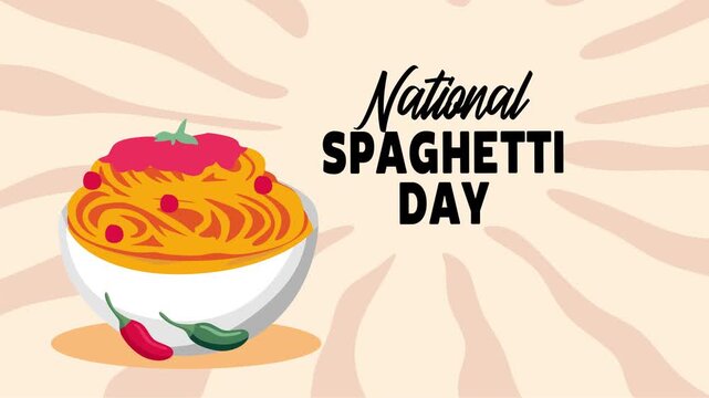 Happy National Spaghetti Day with delicious spaghetti
