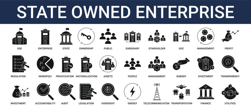State Owned Enterprise Icon Set