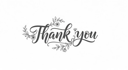 A simple, elegant "Thank You" message written in a beautiful calligraphy script.