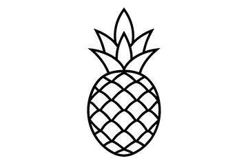 Obraz premium line art Pineapple vector silhouette illustration isolated on white background